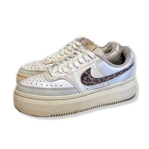 Nike Court Vision Alta Platform Cheetah Print Lace Up Low Top Sneakers 9.5